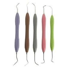 Compuesto dental del ombligo para instrumentos de relleno Juego de mango de silicona de 5 piezas Instrumentos quirúrgicos dentales de clase I certificados CE - Product Image 2