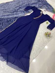 Most Beautiful Latest <strong>Navy</strong> <strong>Blue</strong> Colour <strong>Party</strong> Wear Gown Collection - Product Image 3