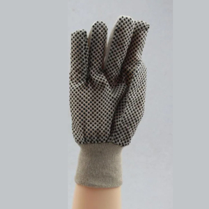 ถุงมือนิรภัยสำหรับทำงานที่มีลายจุดพีวีซีทนต่อการสึกหรอและระบายอากาศได้ดีถุงมือนิรภัยสำหรับใส่ทำงานที่ข้อมือถักสีเทา - Product Image 4