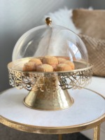 Gouden Arabische Kalligrafie Aluminium Ramadan Decoratief Dienblad Met Glazen Deksel Gebruiken Voor Eid Speciale Gelegenheid Uit India