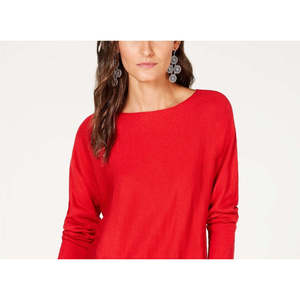 INC International Concepts – Tunique pull rouge pour femme, coupe ample, lavable, tailles Petite et Moyenne, mode automne - Product Image 2