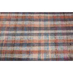 พรมเย็บปะติดปะต่อกันสีฟ้าสีส้มที่ทันสมัย2.7 x 9.5ft ผ้าขนสัตว์โพลีเอสเตอร์วิสคอสลาเท็กซ์ด้านหลังสำหรับวัยรุ่นออกแบบห้องโถงสี่เหลี่ยมสำหรับการใช้ชีวิต - Product Image 5