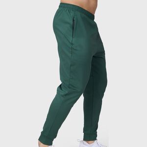 Pantalons de sport décontractés en toile légers à taille haute pour hommes, coupe ajustée, pantalons de jogging avec poches zippées, pantalons de survêtement de sport - Product Image 3