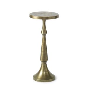 Table d'appoint en métal revêtu de poudre d'or Finition antique en laiton Table pliée à dessus rond au design unique pour une utilisation en intérieur - Product Image 2