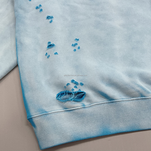 Suéter pesado lavado ácido Vintage personalizado de fabricante OEM para hombre 100% algodón logotipo personalizado sudaderas serigrafiadas - Product Image 4