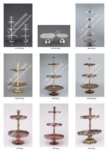 Wooden <b>Stands</b> 2-Tier Mango Wood Aluminum Metal <b>Cake</b> <b>Stand</b> Silver Color Home Wedding Birthday Party <b>Christmas</b> Decorative Items - Product Image 2