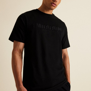 T-shirt surdimensionné de luxe personnalisé, 220 g/m², 300 g/m², lourd, 100 % coton, imprimé en relief, t-shirt en tissu tri-mélange - Product Image 1