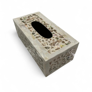 Caja de Pañuelos de Nácar, Incrustaciones de Concha Hechas a Mano, Soporte Decorativo Clásico de Vietnam para Decoración Exclusiva - Product Image 2