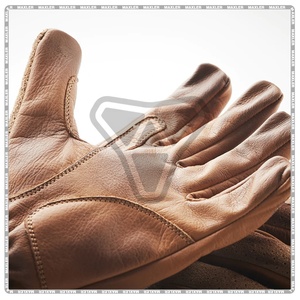 Guantes largos de moto de cuero completo con protección rígida en los nudillos para hombres, guantes de carreras de cuero para motociclistas. - Product Image 5
