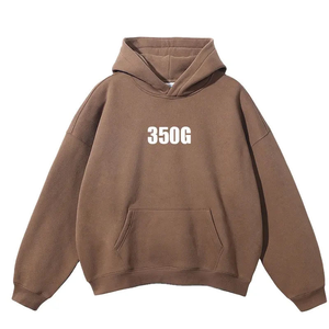 Sweat à capuche en molleton lourd surdimensionné pour homme, crocheté, 100% coton, pull vintage, imprimé personnalisé, motif de lettres d'automne - Product Image 2