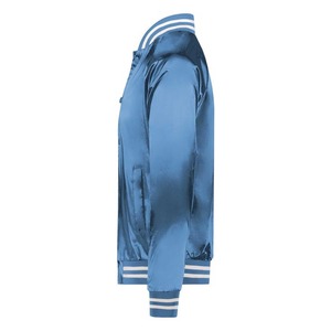 Chaqueta bomber de satén de lona al por mayor para hombre y mujer moda ligera con cuello levantado bordado logotipo personalizado - Product Image 6