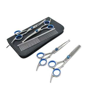 Tijeras profesionales de aseo para perros de acero inoxidable de 8 ", tijeras de adelgazamiento curvadas y curvas, tijeras reutilizables para peluquero de mascotas ANAAIF - Product Image 3