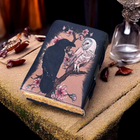 Diario de Cuero para Amantes de las Loras y las Búhos, 200 Páginas, Libro de Sombras Grimoire Vintage, Hecho a Mano, Regalo de Brujería para Mujeres