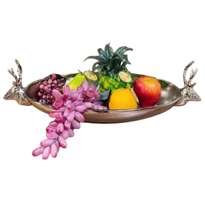 Bandeja de metal plateado de la mejor calidad con forma de mango de mariposa, bandeja para servir comida, diseño estándar para proveedores mayoristas de catering - Product Image 6