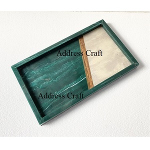 Plateau en résine avec logo personnalisé de haute qualité avec bois acrylique prix de gros plateau de service collations maison et cuisine à l'adresse artisanat - Product Image 4