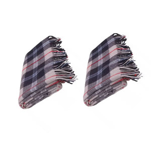 La couverture en laine douce Douglas Navy de qualité supérieure plaid tissé de style mexicain jette à bas prix - Product Image 3