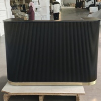 Table de réception noire, bureau en bois, mobilier de bureau, boutique haut de gamme, comptoir de caisse