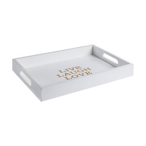 ถาดเสิร์ฟไม้ไผ่สไตล์โบราณสำหรับใช้ในบ้านโต๊ะกาแฟแบบออตโตมันอาหารเช้าแบบมีที่จับพลาสติก - Product Image 2