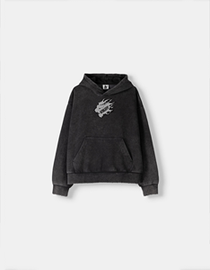 Logo personnalisé hiver lavé à l'acide haute rue sweats à capuche 100% coton goutte épaule noir imprimé dames hommes sweats à capuche - Product Image 1