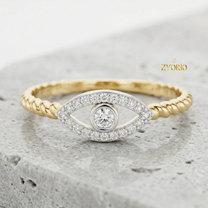 Anillo de Oro de 14K con Diamante de Laboratorio de Corte Redondo, Bisel Pavé, Joyería para Mujer - Product Image 3