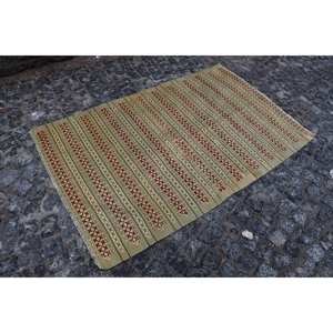 Alfombra tradicional de lana verde roja 3,6X5,9 pies Vintage turco área grande rectángulo abstracto Patchwork pasillos diseño látex para habitación - Product Image 2