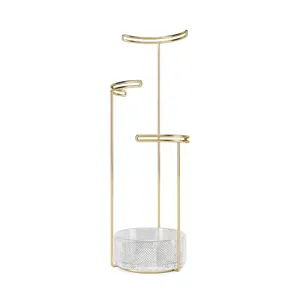 Soporte de joyería con revestimiento de oro, diseño simple, pequeño, para colgar joyería, nuevo, último soporte de Metal, precio al por mayor - Product Image 1