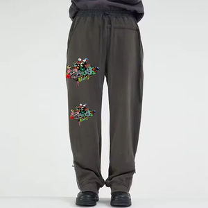 Nouveauté Logo personnalisé pantalon de jogging évasé Flecce avec fermeture éclair latérale sur le bas du pantalon de jogging en polaire - Product Image 4