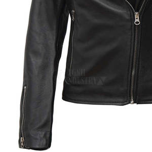 Veste en cuir pour femme, tricotée pour l'hiver, avec design et logo personnalisés, couleur noire, prix de gros, grandes tailles - Product Image 6