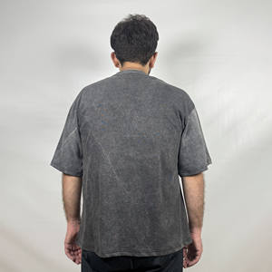 Ropa para hombre, camiseta de gran tamaño, camiseta de lavado ácido en blanco de algodón pesado, camiseta Vintage gráfica personalizada, camiseta de lavado ácido - Product Image 2