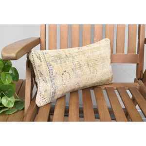Almohada de retazos Kantha de lana Beige de 8x16 pulgadas, almohada bordada Vintage rústica tejida portátil para decoración de Navidad de coche - Product Image 2