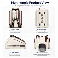 Sac de pickleball de haute qualité, grande capacité, personnalisé, professionnel, pour hommes et femmes, sac à dos pour raquettes de sport avec compartiment pour chaussures