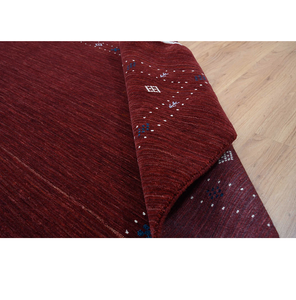 Alfombra Gabbeh de Lana Tejida a Mano, Color Granate Borgoña, Decoración Rústica, Alfombra Grande de Color Rojo Oscuro para el Hogar, Diseño Acogedor - Product Image 6