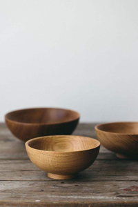 using HANDMADE <b>WOODEN</b> SERVING BOWL Eco- Friendly Highly Durable Household Bamboo Wood Salad Dough <b>Fruit</b> Bowls for Restaurant - Product Image 3