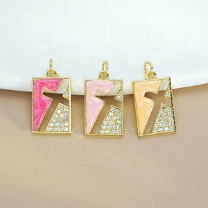 Multicolor Oil Drop Insect Bird <strong>Eye</strong> Charm 18K Gold Plated Cross Enamel <strong>Pendant</strong> Necklace Dripping Oil <strong>Pendants</strong> For Jewelry Making