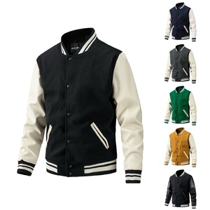 Diseño libre de encargo con los botones del logotipo encima de invierno de los hombres Varsity Chaquetas Letterman Chaqueta Streetwear Chaqueta de Béisbol - Product Image 6