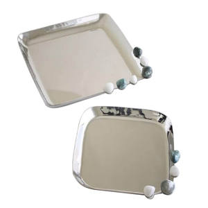 Bandeja de acero inoxidable para servir de diseño moderno, contenedor de alimentos, servicio de catering, uso de bandeja para servir comida rápida - Product Image 1