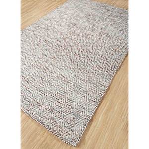 พรมทอแบบเรียบลายเรขาคณิต Abrash ทำจากขนสัตว์และวิสโคส สีแดงและสีส้ม สำหรับใช้ในบ้าน-ADWV-13047 - Product Image 2