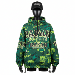 <b>Women</b> <b>Lightweight</b> Polyester Windbreaker <b>Jacket</b> Fabric Green Pullover Panels Custom Logo Print Windbreaker <b>Jacket</b> For <b>Women</b> - Product Image 1