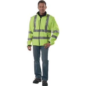 <b>High</b>-<b>Visibility</b> Yellow <b>Softshell</b> <b>Jacket</b>-Reflective Safety Clothing by PREVENT - Product Image 1