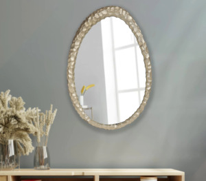 Espejo de maquillaje redondo con forma especial personalizado de calidad superior, espejo inteligente montado en la pared para Hotel - Product Image 1