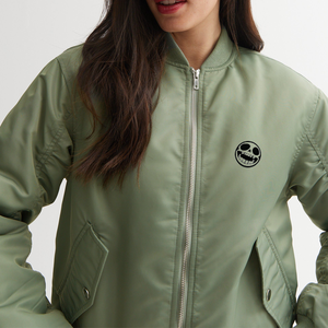 Chaqueta de Satén Transpirable Personalizada para Otoño-Invierno 2026, Chaqueta Casual de Manga Larga a Prueba de Viento para Mujer, Chaqueta Bomber de Piel de Oveja para Chicas - Product Image 2