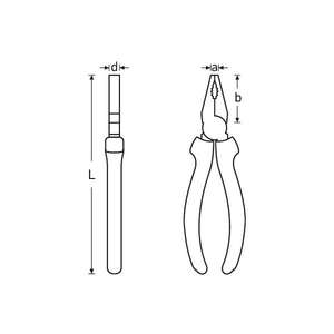 Pince combinée Stahlwille avec tête chromée et poignées bicomposantes à zones souples - Product Image 2