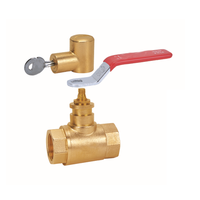 1/2 "1 InchBrass Ball Valve Vanne à bille verrouillable avec serrure magnétique pour compteur d'eau