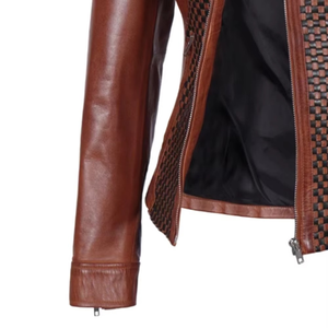 Chaqueta de Moda para Mujer, Chaqueta de Cuero, Abrigos de Invierno para Mujer, Chaquetas de Cuero PU de Alta Calidad Resistentes al Viento para Motocicleta - Product Image 5