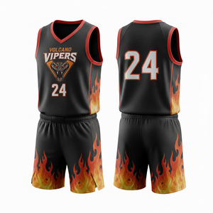 Tenues de basket-ball personnalisées unisexes pour adultes avec nom d'équipe et logos, 100% polyester, impression par sublimation, respirantes, séchage rapide - Product Image 1