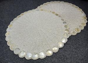 Ensemble de broderie artisanal écologique de luxe, sous-verres décoratifs de table personnalisables, sous-verres perlés résistants à la chaleur, sets de table pour la maison, mariage - Product Image 5