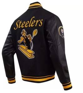 เสื้อแจ็กเก็ตเลตเตอร์แมนสำหรับผู้ชายเสื้อผ้า2025แขนเสื้อหนัง PU ออกแบบได้ตามต้องการ - Product Image 5