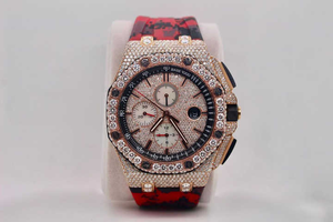 นาฬิกาฮิปฮอปคุณภาพสูงประดับเพชรทำมือ ผ่านการทดสอบเพชร นาฬิกาจักรกลเพชรเพาะเลี้ยงในห้องปฏิบัติการ - Product Image 2