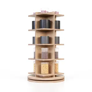 Espositore per libri in legno rotante realizzato in italia e supporto in carta per librerie supermercati e scuole-uso commerciale all'aperto - Product Image 1