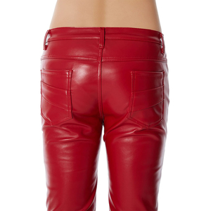 กางเกงหนังผู้ชายสไตล์ไบค์เกอร์ วินเทจ ทรงสลิมฟิต หนัง PU แฟชั่นลำลอง สำหรับขายออนไลน์ - Product Image 2